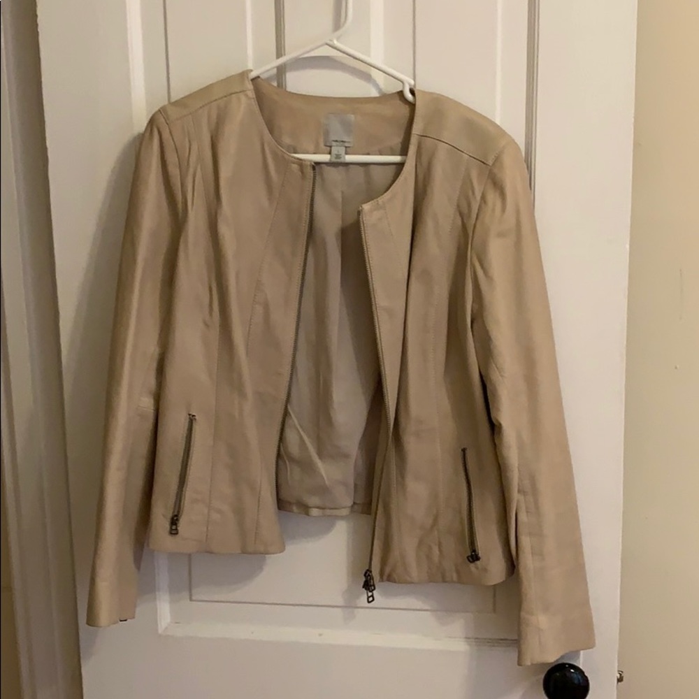 Real leather tan jacket.